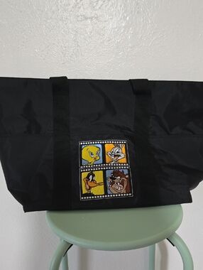 Black Looney Tunes Graphic Tote Bag
